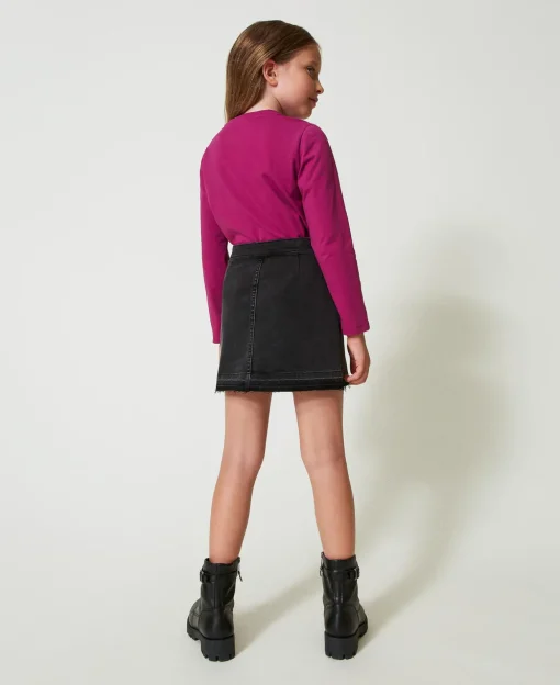 Mini-jupe En Jean Avec Fentes