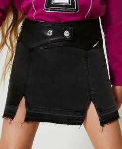 Mini-jupe En Jean Avec Fentes