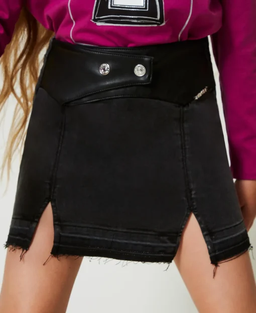 Mini-jupe En Jean Avec Fentes