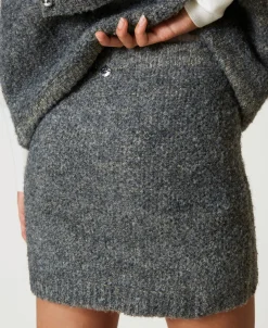 Mini-jupe En Maille Bouclée Recyclée