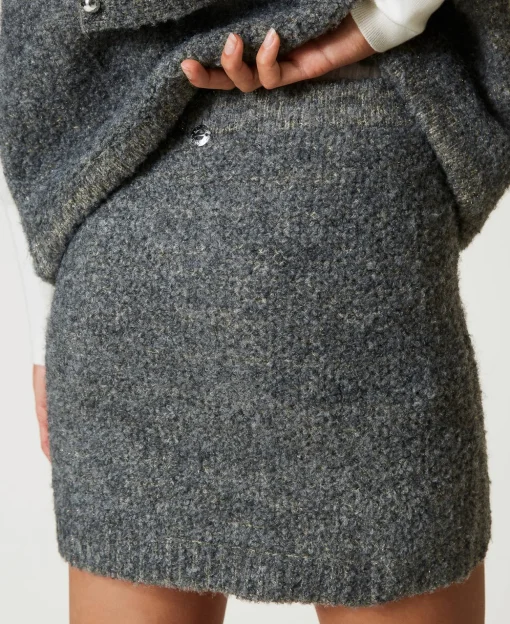 Mini-jupe En Maille Bouclée Recyclée
