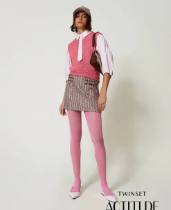 Mini-jupe En Tissu Bouclé Et Lurex