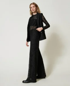 Pantalon Ample En Dentelle Macramé