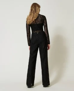 Pantalon Ample En Dentelle Macramé
