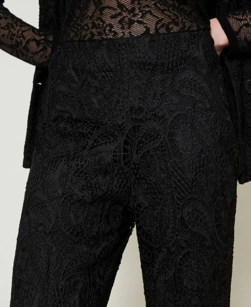 Pantalon Ample En Dentelle Macramé