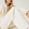 Pantalon Ample En Maille Avec Perles