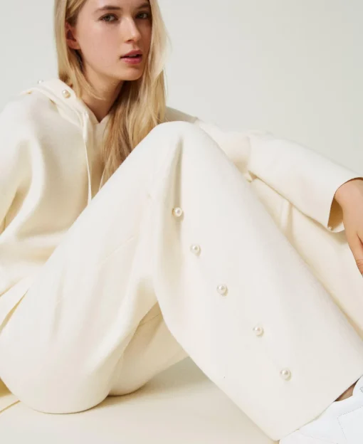 Pantalon Ample En Maille Avec Perles