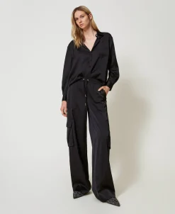 Pantalon Cargo En Satin
