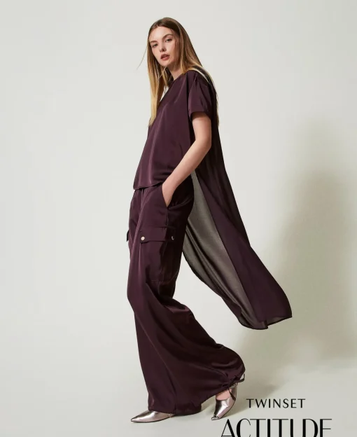 Pantalon Cargo En Satin