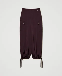 Pantalon Cargo En Satin