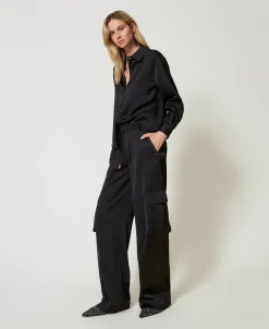 Pantalon Cargo En Satin