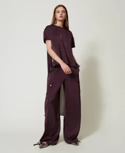 Pantalon Cargo En Satin
