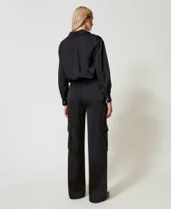 Pantalon Cargo En Satin