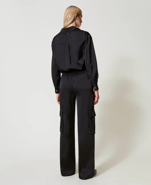 Pantalon Cargo En Satin