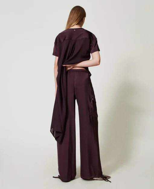 Pantalon Cargo En Satin