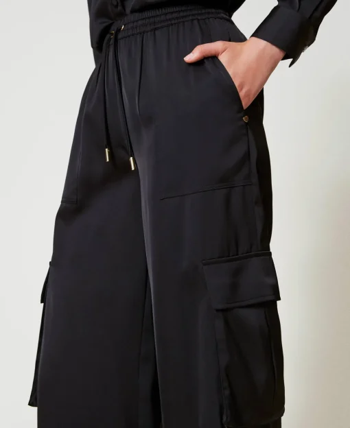 Pantalon Cargo En Satin