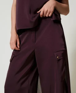 Pantalon Cargo En Satin