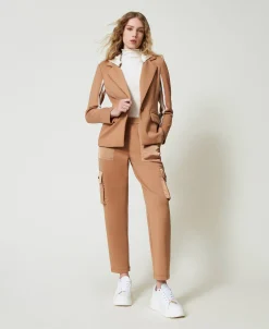 Pantalon Cargo En Scuba Et Satin