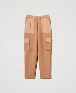 Pantalon Cargo En Scuba Et Satin