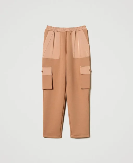 Pantalon Cargo En Scuba Et Satin