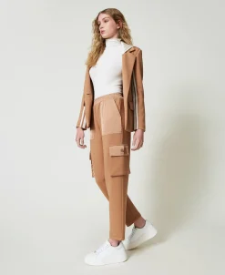 Pantalon Cargo En Scuba Et Satin