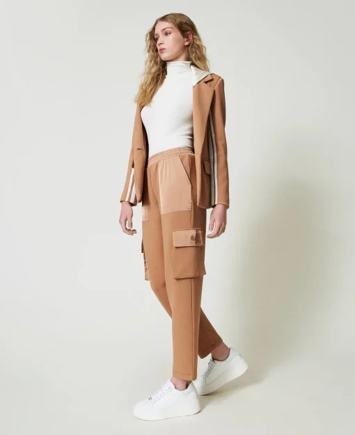 Pantalon Cargo En Scuba Et Satin