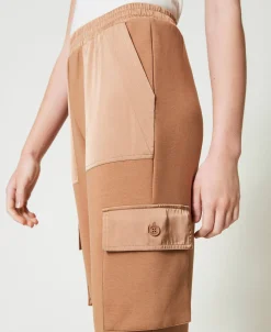 Pantalon Cargo En Scuba Et Satin