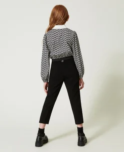 Pantalon Cigarette En Flanelle