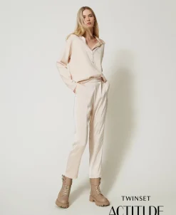 Pantalon Cigarette En Satin