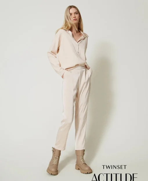 Pantalon Cigarette En Satin