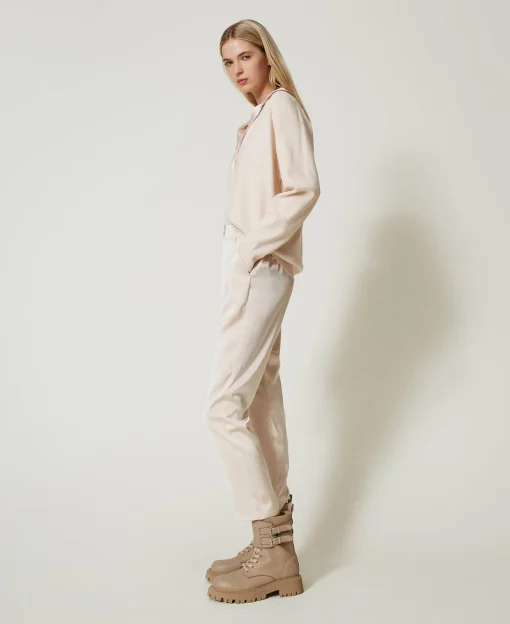 Pantalon Cigarette En Satin