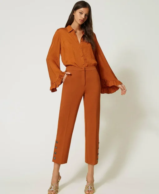 Pantalon Cropped Avec Boutons