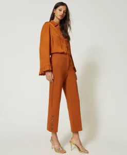 Pantalon Cropped Avec Boutons