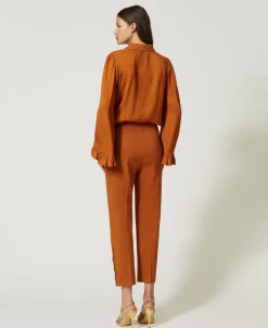 Pantalon Cropped Avec Boutons