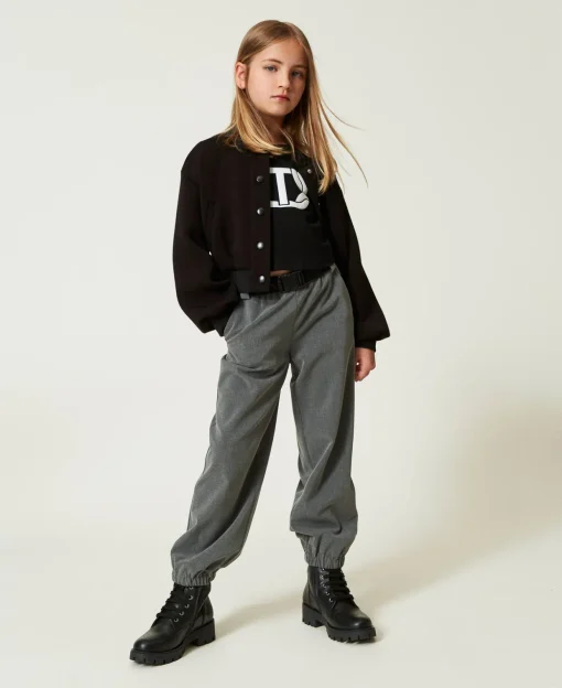 Pantalon De Jogging En Flanelle Avec Ceinture