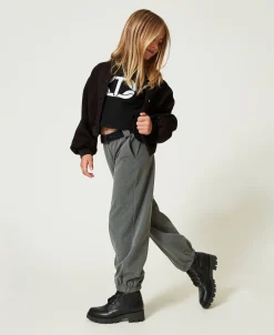 Pantalon De Jogging En Flanelle Avec Ceinture