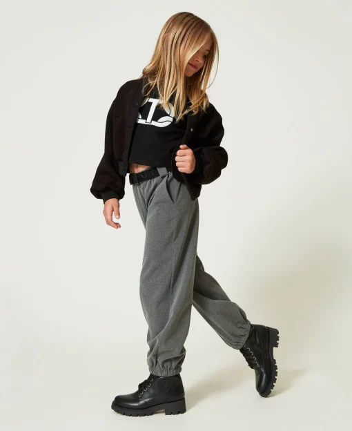 Pantalon De Jogging En Flanelle Avec Ceinture