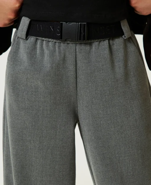 Pantalon De Jogging En Flanelle Avec Ceinture