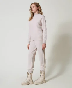 Pantalon De Jogging En Maille Mélangée De Laine Et Lurex