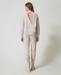 Pantalon De Jogging En Maille Mélangée De Laine Et Lurex