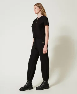 Pantalon De Jogging En Molleton Avec Satin