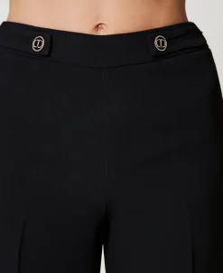 Pantalon Droit En Crêpe Cady
