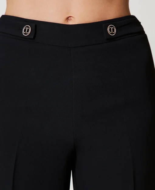 Pantalon Droit En Crêpe Cady