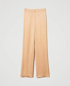 Pantalon Droit En Satin