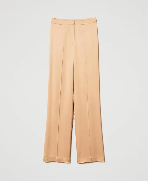 Pantalon Droit En Satin