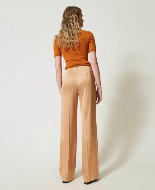 Pantalon Droit En Satin