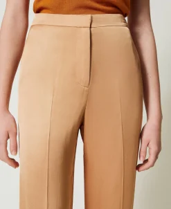 Pantalon Droit En Satin