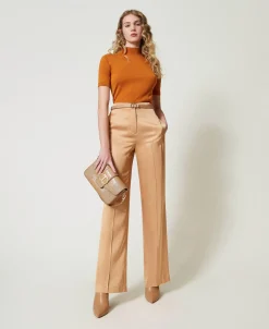 Pantalon Droit En Satin