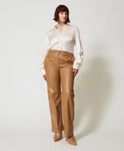 Pantalon Effet Cuir Avec élastique
