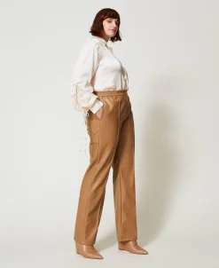 Pantalon Effet Cuir Avec élastique